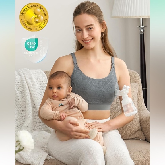 NWT Momcozy Hands Free Pumping Bra Nude Size XL - Picture 7 of 16